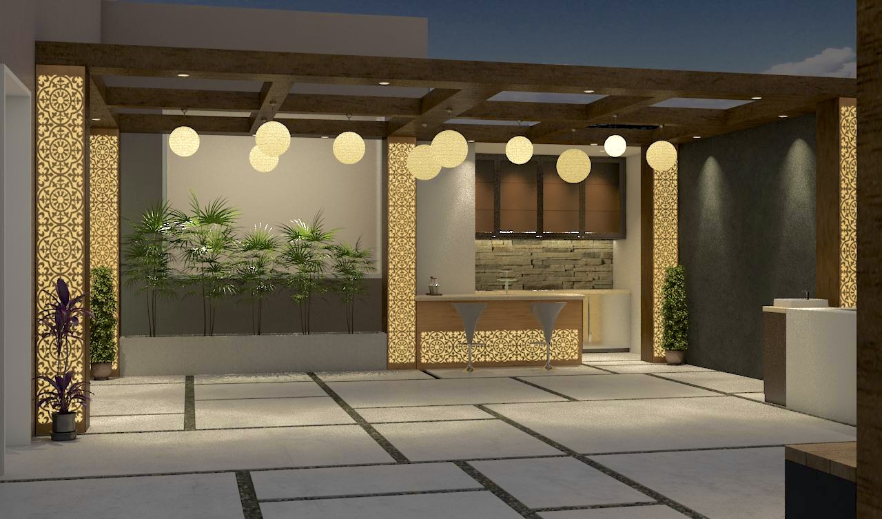 Stunning GNB Sangli bungalow interior featuring ambient lighting and exquisite designs tailored to client expectations.